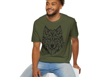 Unisex T-Shirt, Geometric shape, T-shirt, wolf, nature, short sleeve, animal