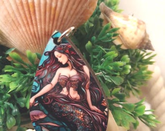Mermaid Teardrop Earrings, Siren of the Sea, Ocean Jewelry