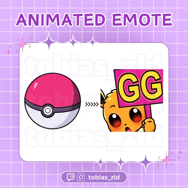 Pokemon niedliches lustiges animiertes Evoli Emote für Twitch/Discord