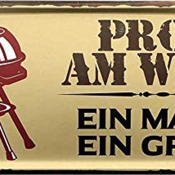 Blechschild Lustiger Spruch “Profi am Werk“ Deko Schild 28x12cm