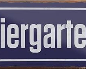 schildkreis24 – Cartello stradale magnetico “Biergarten” idea regalo decorativa uomo donna 9,3 x 4 cm