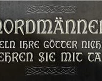 schildkreis24 – Magnete con scritta “Nordmen Gods Deeds” idea regalo decorativa uomo donna 9,3 x 4 cm