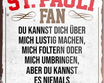 St.Pauli Fan" Magnet Fußball Sport Verein Deko Kühlschrankmagnet 9x6 cm