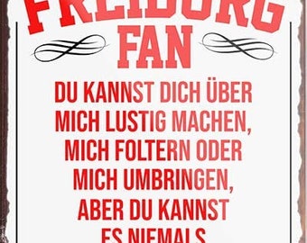 Imán para frigorífico "Freiburg Fan" de fútbol, club deportivo, decoración, 9 x 6 cm