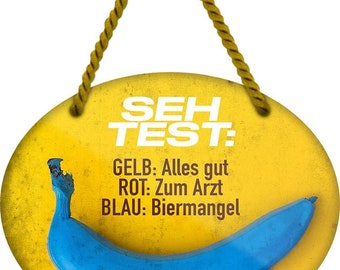 schilderkreis24 – Blechschild Lustiger Bier Spruch “Sehtest.“ Deko Geschenkidee Mann Frau 18x14cm