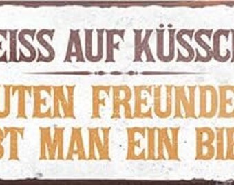 schildkreis24 – Magnete divertente birra con scritta “Scheiss auf küsschen..” Idea regalo decorativa uomo donna 9,3 x 4 cm