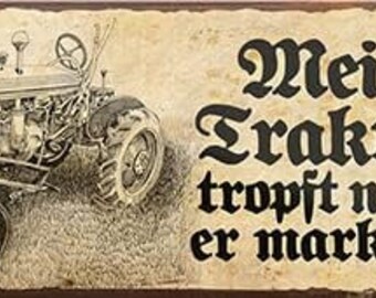 schildkreis24 – Aimant drôle avec inscription « Mon tracteur ne goutte pas, ça marque ! » Idée cadeau déco pour homme et femme 9,3x4cmc