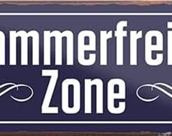 schildkreis24 – Panneau de rue magnétique « Jammerfrei Zone » idée cadeau déco homme femme 9,3 x 4 cm
