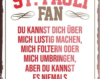 St.Pauli Fan" Magnet Fußball Sport Verein Deko Kühlschrankmagnet 9x6 cm