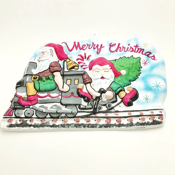 Vintage Christmas Decor Plastic Mold Wall Hanging Santa S Etsy
