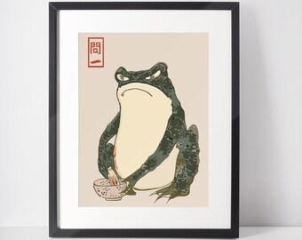 Matsumoto Hoji Art Print, Japanese Poster, Frog, Matsumoto Hoji Vintage Art Print, Animal Art, Funny Animal Print, Gift, A1/A2/A3/A4/A5