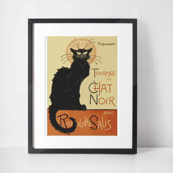 Iconic Tournee Du Chat Noir Vintage Poster - Retro Art Digital Print,A1/A2/A3/A4/A5, Vintage Art Print, Cats, Art Deco, Bohemian Style