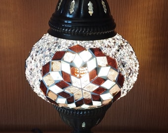 Tolle orientalische Tischlampe Mosaik, 13 cm Glas, bunte Farben wählbar