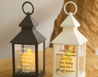 Memory Lantern For Loss Of Loved One Custom Engraved Memorial Lanterns For Wedding Venue Black Engraving White Candle Remembrance Weddings