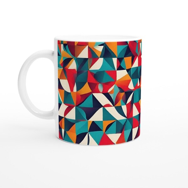 Taza - Diseño - Formes Géométriques Colorées - Cadeau Original - idée Cadeau Meilleure Amie Travail pour Anniversaire