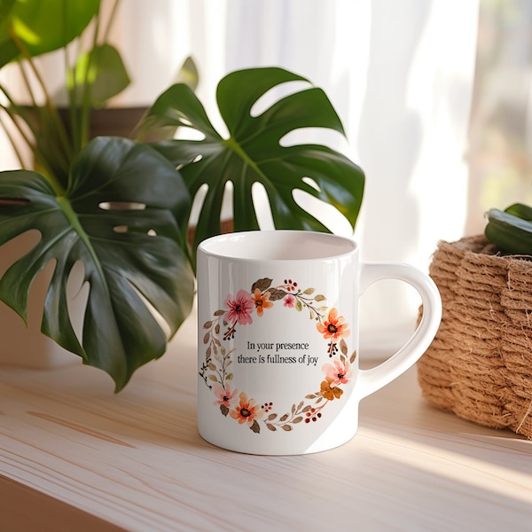 Mug à message motivant -Couronne de Fleurs-  Cadeau Original - idée Cadeau Meilleure Amie Travail pour Anniversaire