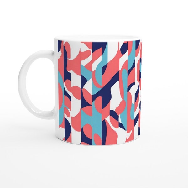 Taza - Diseño - Formes Abstraites Colorées - Cadeau Original - idée Cadeau Meilleure Amie Travail pour Anniversaire