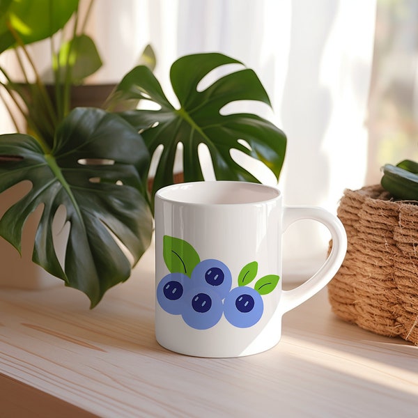 Mug Dessin - Myrtilles - Cadeau Original - idée Cadeau Meilleure Amie Travail pour Anniversaire