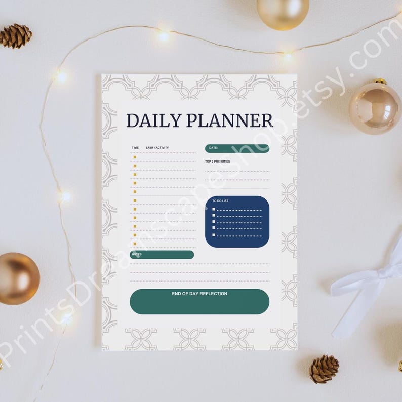Professional Daily Planner Printable - Productivity & Organization Tool ...