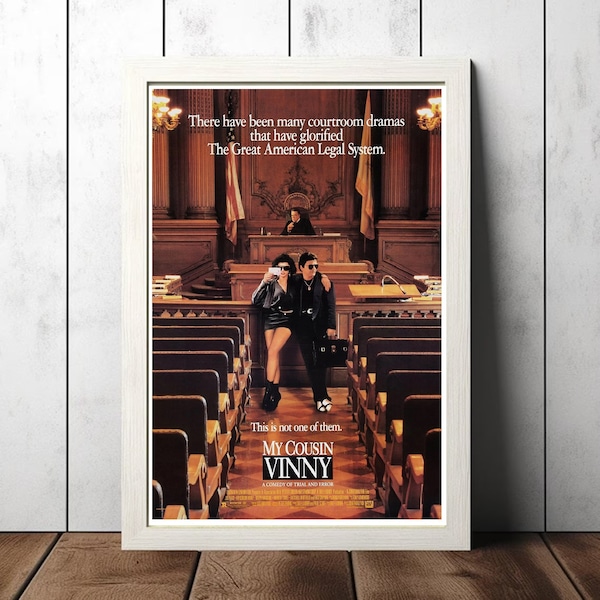 Mijn neef Vinny (1992) filmfilmposter, canvas poster afdrukken, klassieke filmmuurkunst voor kamerdecor, uniek cadeau-idee