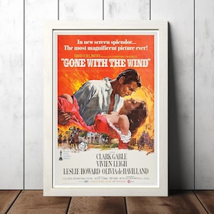 Autant en emporte le vent (1939), affiche de film, impression d&#39;affiches sur toile, art mural de film classique pour décoration de chambre, idée cadeau unique