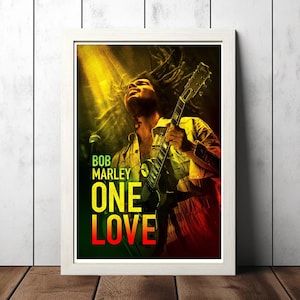 Bob Marley One Love, affiche de film de musique reggae, impression d'affiche sur toile, art mural de film classique pour décoration de chambre, idée cadeau unique