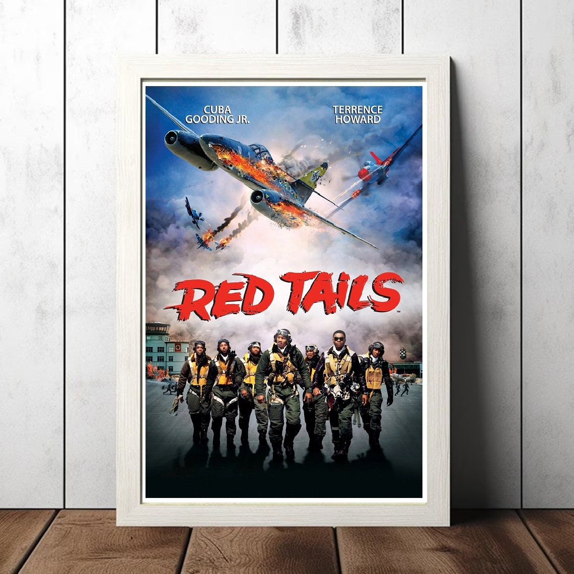 Red Tails Movie Poster, Classic Aviation Film, Wall Art Decor