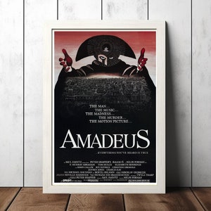 Amadeus (1984) composer Mozart music Movie Film Poster, Canvas Poster Printing, Classic Movie Wall Art Room , Unique Gift Idea