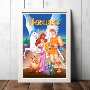 Hercules Movie Film Poster, Canvas Poster Printing Classic Movie Wall Art for Room Decor Unique Gift Idea