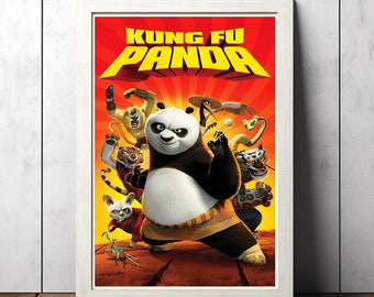 Kung Fu Panda (2008) Movie Film Poster, Canvas Poster Printing, Classic Movie Wall Art for Room Decor, Unique Gift Idea