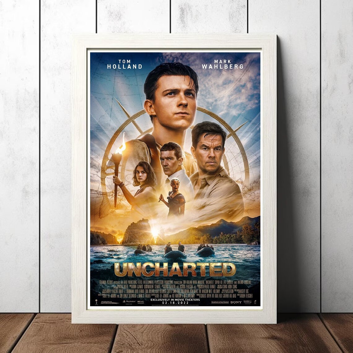 Uncharted (2022) Movie Film Poster, Canvas Poster Printing Classic