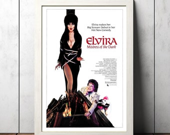 Elvira Mistress of the Dark (1988) Movie Film Poster Canvas Poster Printing, Classic Movie Wall Art for Room Decor, Unique Gift