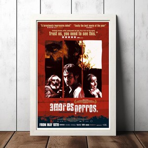 Amores Perros (2000) filmfilm poster canvas poster afdrukken, klassieke film kunst aan de muur voor kamer decor, uniek cadeau