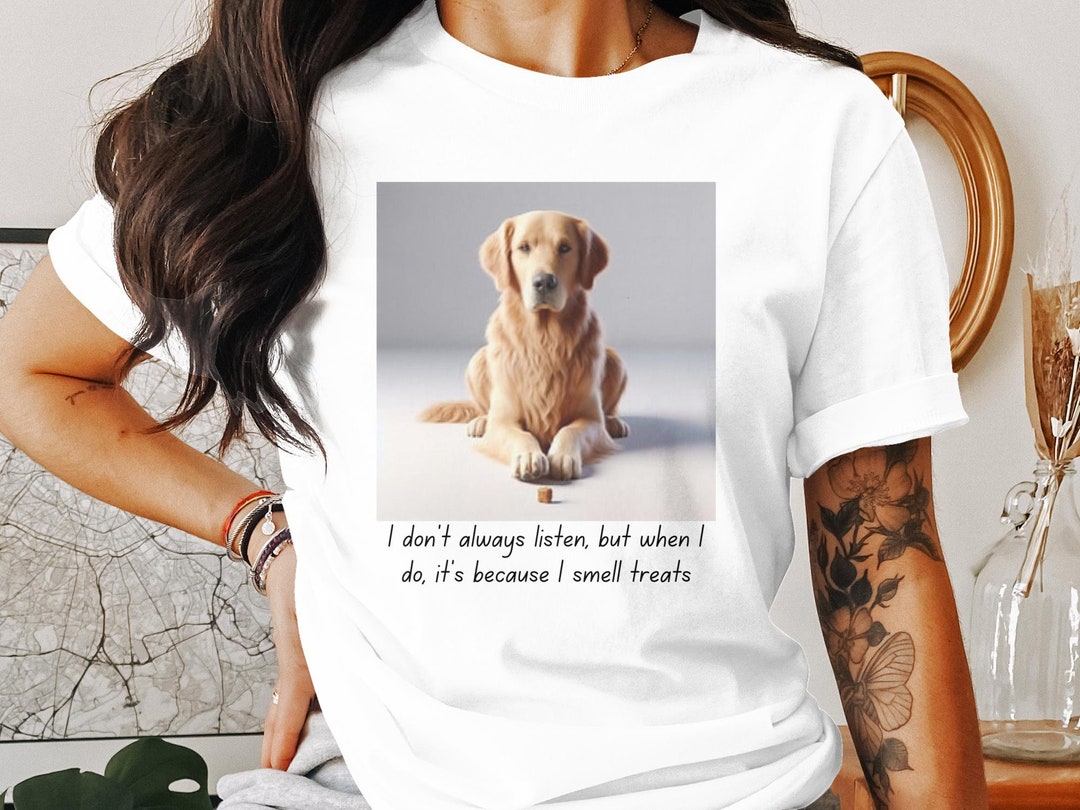 Golden Retriever Dog Design T-shirt, Animal Lover Gift, Cute Pet Dog ...