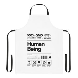 Human Being Nutrition Label Apron Funny and Unique Apron Funny Mothers Day Gift Mothers Day Gift Gift for Health Nuts zdjęcie 1