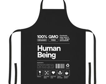 Human Being Nutrition Label Apron | Funny and Unique Apron | Funny Mothers Day Gift | Mothers Day Gift | Human Being