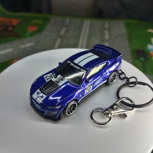 Mustang Shelby GT500 Blue Gran Turismo Rare Premium Hotwheels custom Keychain special day gift matchbox birthday anniversary husband wife