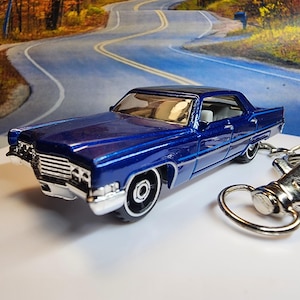 1969 Cadillac Sedan DeVille VINTAGE diecast Car custom Keychain Rare gift mom dad son mechanic cake topper blue friend grandad  birthday