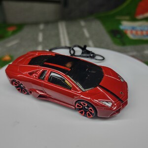 Red Lamborghini Reventon car custom diecast Keychain Rare Turbo hot wheels birthday day gift anniversary husband son friend personalized fyp