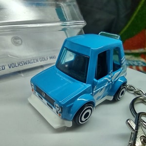 Volkswagen Golf MK1 HOT WHEELS TREASURE hunt Car custom Keychain Nos Turbo Rare diecast special day Gift Jetta Passat gti blue