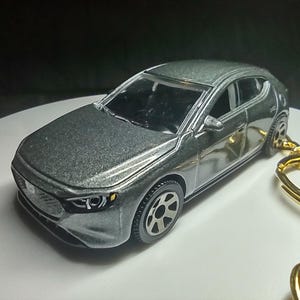 Mazda 3 Car custom Keychain gift Hot Wheels matchbox rare diecast gray model birthday anniversary boyfriend husband wife personalized