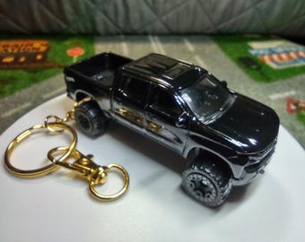 Chevy Silverado pick up truck custom Keychain lifted gift Hot Wheels matchbox gift model birthday husband boyfriend personalized country boy
