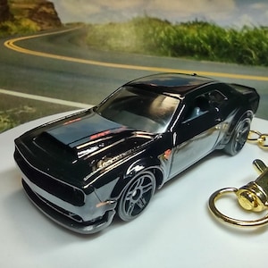Dodge Challenger SRT demon Car Mopar custom Keychain RARE birthday anniversary personalized gift diecast toy trending muscle black car