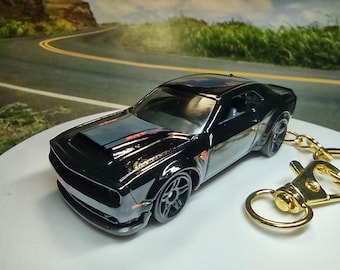 Dodge Challenger SRT demon Car Mopar custom Keychain RARE birthday anniversary personalized gift diecast toy trending muscle black car