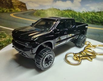 Chevy Silverado pick up truck custom Keychain lifted gift Hot Wheels matchbox gift model birthday husband boyfriend personalized country boy