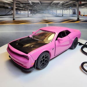 Pink Dodge Challenger SRT hellcat Car custom Keychain Rare diecast dad mom  matchbox gift birthday anniversary ornament husband wife drift