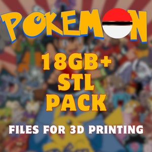 Poke-mon Stl Pack, 18GB+ Poke-mon 3d Print Stl Bundle, Poke-dex Stl Pack 16, 40k Stl Poke-mon Figure, Poke-mon Statue Stl Mega Pack, 3d