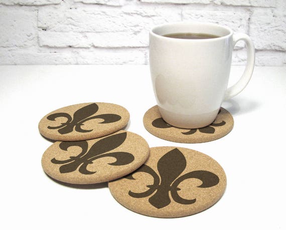 Hollywood Regency Pattern Modern Cork Coaster Set