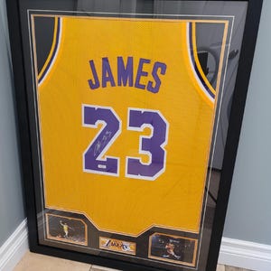 CUSTOM FRAMED LeBron James Signed Autographed Lakers Custom Jersey w/ COA