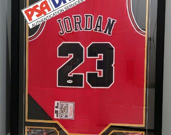 FRAMED! 97-98 Michael Jordan Signed Autographed Bulls Mitchell & Ness Jersey PSA COA Autographed